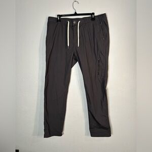 Vuori charcoal gray ripstop  Drawstring jogger Track Pants with Zip Pocket vw401